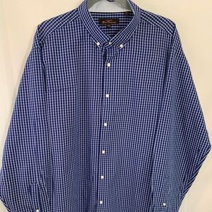 Ben Sherman Plaid Blue Long Sleeve Button Up Shirt